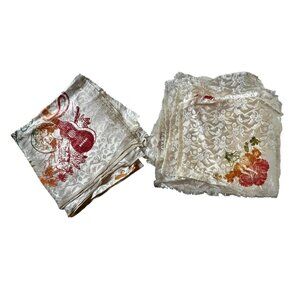 Vintage Hawaiian Tablecloth & Napkins Set Hula Girl Hibiscus Design 47x47 12"x12